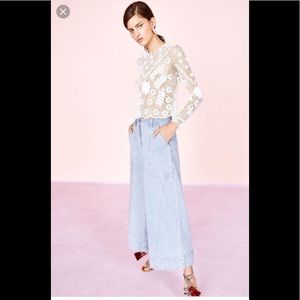 Ulla Johnson Giada Striped Wide-Leg Jeans Sz 2⚡️